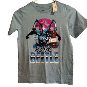 Blue Beetle Light Blue Graphic Short Sleeve T-Shirt Kids Size S(6/7)